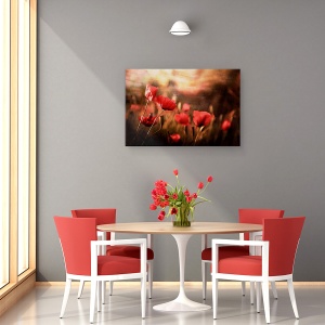 Tablou canvas - Aerul Diminetii, Maci, Vara, Floare, 60 x 90 cm - Img 4