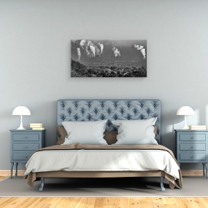 Tablou canvas - Aerul Pe Care il Respiram, Lumina, Smog, Aer, Poluare, Oras, 50 x 100 cm - Img 3