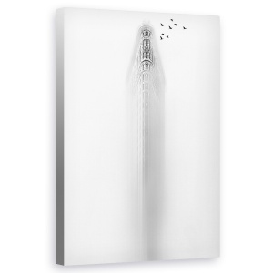 Tablou canvas - Alb, Alb-Negru, Punct, Cladirea Flatiron, 50 x 80 cm