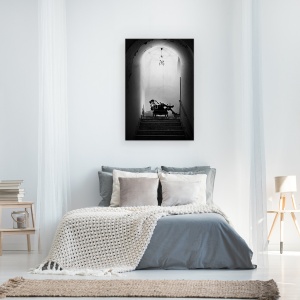 Tablou canvas - Alb-Negru, Portret, Alb-Negru, Arc, Scari, Pasi, 40 x 60 cm - Img 3