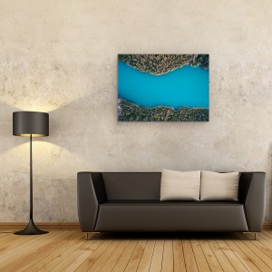 Tablou Canvas - Albastru Intens, Drona, Aerial, Phantom, Peisaj, Mare, 60 x 80 cm - Img 2