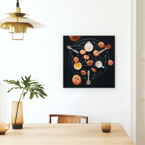 Tablou canvas - Alchimie Pentru Copt, Natura Moarta, Prajitura, Fursecuri, Tort, 90 x 90 cm - Img 4