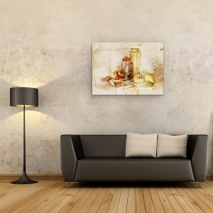 Tablou Canvas - Amintiri Dulci, Natura Moarta, Bucatarie, Sticla, Fructe, Sticla, 60 x 80 cm - Img 2