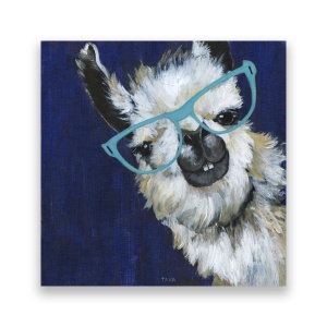 Tablou Canvas - Animal, Lama, Ochelari, Pictura, 60 x 60 cm