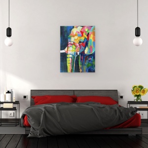Tablou canvas - Animale, Diverse, Elefant Colorat, Pictura, 50 x 70 cm - Img 3