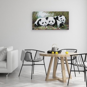 Tablou canvas - Animale, Ursi Panda, Natura, Pictura, 50 x 100 cm - Img 4