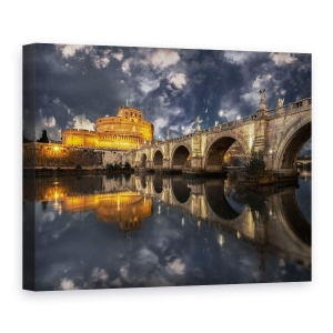 Tablou canvas - Arce Si Nori, Tevere, Pod, Castel, 50 x 70 cm