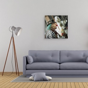 Tablou canvas - Arta Vietii, Clovn, Dame, Portret, Caine, Blurat, 60 x 60 cm - Img 2