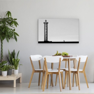 Tablou canvas - Asista, Peisaj, Arhitectura, Alb-Negru, Far, Turn, 50 x 80 cm - Img 4