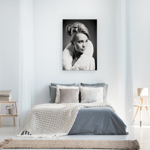 Tablou canvas - Aurora, Alb-Negru, Portret, Moda, Femeie, Persoana, 60 x 90 cm - Img 3