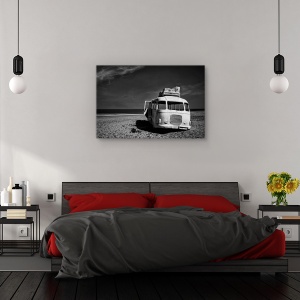 Tablou canvas - Autobuz, Peisaj, Valiza, Nisip, Naufragiat, 60 x 90 cm - Img 3