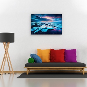 Tablou canvas - Badlands III, Peisaj, Munte, Apus De Soare, Drum, 80 x 120 cm - Img 2