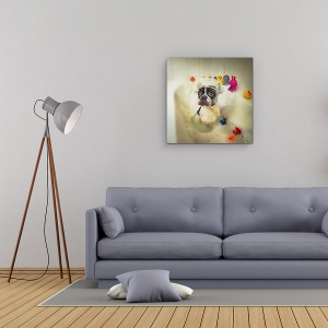 Tablou Canvas - Baie, Spalare, Spuma, Rata, Dragut, 90 x 90 cm - Img 2