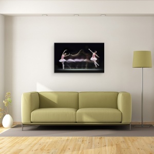 Tablou canvas - Balerina Gratioasa, Balet, Miscare, Viteza, Roz, 50 x 80 cm - Img 2