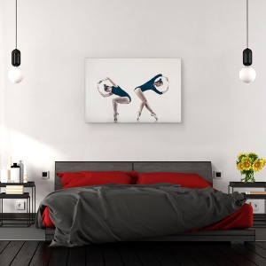 Tablou canvas - Balerini , Punct, Punct, Performanta, Grafic, Balet, 80 x 120 cm - Img 3