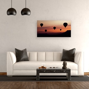 Tablou canvas - Balon Cu Aer Cald, Baloane, Grafic, 50 x 100 cm - Img 2
