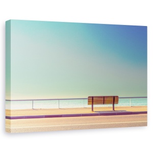 Tablou canvas - Banca pe malul marii, Peisaj, Minimalism, Plaja, Gol, 80 x 120 cm
