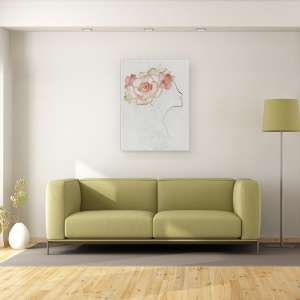 Tablou canvas - Barbat, Femeie, Abstract, Flori, Pictura, 50 x 70 cm - Img 2