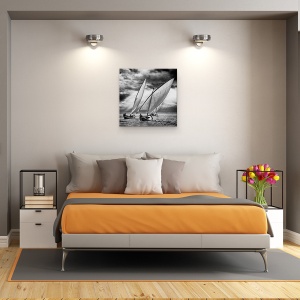 Tablou canvas - Barci Cu Panze Si Lumina, Actiune, Aventura, Sport, Barca, Navigare, 60 x 60 cm - Img 3