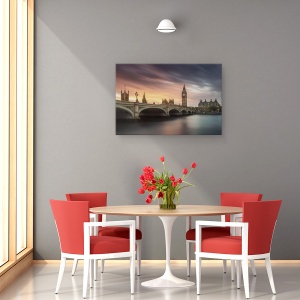 Tablou canvas - Big Ben, Londra, Oras, Arhitectura, Londra, Pod, Peisaj Urban, 80 x 120 cm - Img 4
