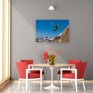 Tablou canvas - Cadere Libera, Snowmobil, Motorsport, Motor, Freeride, Actiune, 60 x 90 cm - Img 4