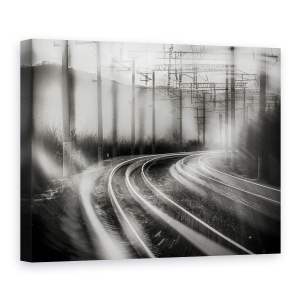 Tablou canvas - Cai Ferate, Alb-Negru, Monocrom, Piese, 60 x 80 cm