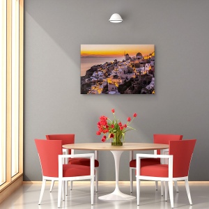 Tablou canvas - Calispera Santorini, Peisaj, Grecia, Amurg, Munte, 80 x 120 cm - Img 4