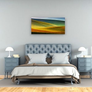 Tablou Canvas - Campuri De Primavara, Domenii, Straturi, Dealuri, 50 x 100 cm - Img 3
