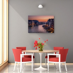 Tablou canvas - Canal Grand Venetia in apus, Orase si arhitectura, Urban, Italia, Barca, 80 x 120 cm - Img 4