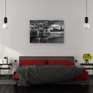 Tablou canvas - Cand trecutul intalneste viitorul, Peisaj, Londra, Westminister, London Eye, 80 x 120 cm - Img 3