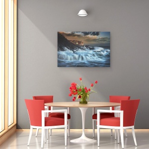 Tablou canvas - Cascada Tellaro, Tellaro, Peisaj Marin, Apa, Val, Miscare, 60 x 90 cm - Img 4