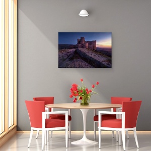 Tablou canvas - Castelul Aunqueospese, Medieval, Spania, Apus De Soare, 60 x 90 cm - Img 4