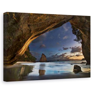 Tablou canvas - Catedrala Cove, Peisaj, Ocean, Apus De Soare, Plaja, 80 x 120 cm