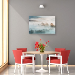 Tablou canvas - Ceata hibernala, Peisaj, Iarna, Rasarit De Soare, 80 x 120 cm - Img 4