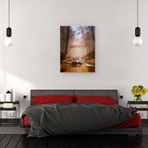 Tablou canvas - Ceata Mistica, Ceata, Rau, Toamna, Munte, Montseny, 60 x 80 cm - Img 3