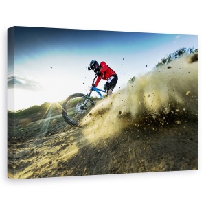 Tablou canvas - Coborare, Bicicleta, Actiune, Mountainbike, Panta, 60 x 90 cm