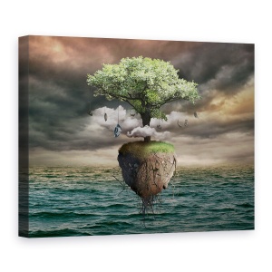 Tablou canvas - Copac, Insula, Copac, Copac Singuratic, Apa, 75 x 100 cm