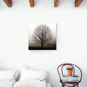 Tablou decorativ copac uscat monocrom pe canvas 60x60 cm