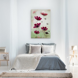 Tablou Canvas - Cosmosul Se Inalte, Cosmos, Maroon, Burgundy, Red, Cambs, 60 x 90 cm - Img 3