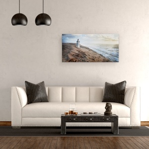 Tablou canvas - Crapatura In Timp, Nisip, Apa, Far, Danemarca, Coasta, 50 x 100 cm - Img 2