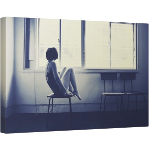 Tablou canvas - Dansatoare, Japonia, Femeie, Fereastra, sedinta, Scaun, 80 x 120 cm