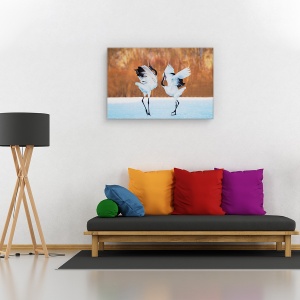 Tablou canvas - Dansul iubirii, Nature, Dans, Cocori, Cuplu, 60 x 90 cm - Img 2