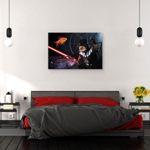 Tablou canvas - Darth Sushi, Domnul, Sith, Sabie Laser, Sabie, Peste, Taiere, 80 x 120 cm - Img 3