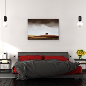 Tablou canvas - Deal, Dealuri, Peisaj, Furtuna, Tunet, Ferma, 40 x 60 cm - Img 3