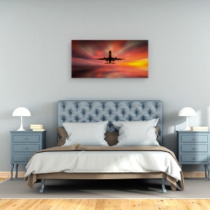 Tablou canvas - Debarcare Colorata, Avion, Aterizare, 50 x 100 cm - Img 3
