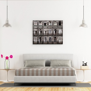 Tablou canvas - Descompunere, Ferestre, Fatada, Balcon, Arhitectura, Etaje, 40 x 50 cm - Img 3