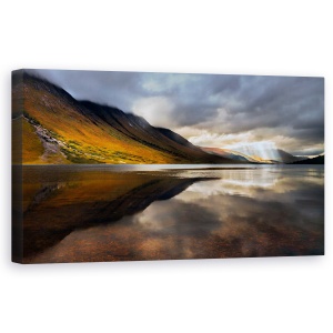 Tablou Canvas - Descoperire, Scotia, Munte, Cer, Raza De Lumina, Lac, 50 x 100 cm