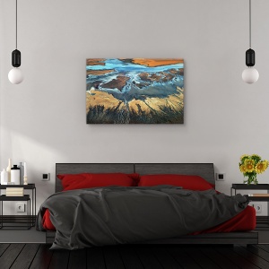 Tablou canvas - Desertul californian vazut de sus, Peisaj, Sua, Desert, Rau, 80 x 120 cm - Img 3