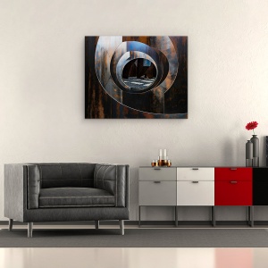 Tablou canvas - Distribuitor De Lumina, Metal, Ruginit, Arhitectura, Abstract, 60 x 75 cm - Img 2