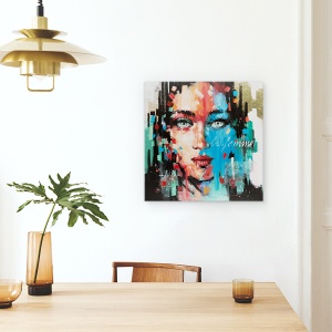 Tablou canvas - Diverse, Oameni, Femeie, Colorat, Pictura, 90 x 90 cm - Img 4